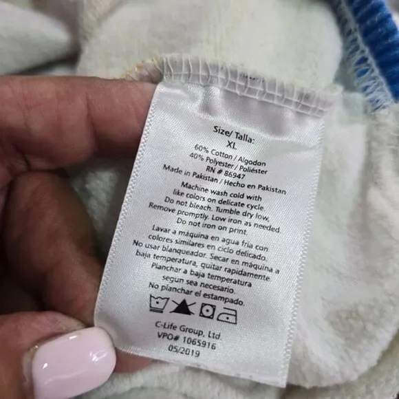 Polaroid Cropped Quarter Zip Sweatshirt Women XL White Rainbow Retro Pride - Picture 4 of 7